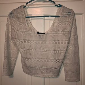 White Forever21 Lace Crop Top